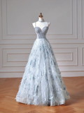 Elegant Ball Gown Off The Shoulder Light Sky Blue Tulle Long Formal Prom Evening Dress Dinner Outfits Party Gowns HZ0311