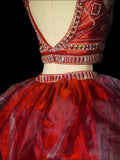 Classic Ball Gown 2 Pieces Burgundy Tulle Sleeveless With Beads Long Prom Dresses Senior Graduation Dance Evening Outfits HZ0311
