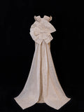 Classy Formal Mermaid Sweetheart Champagne Sequins With Beads Bow-knot Style Impress Long Prom Dresses Party Gowns HZ0311