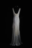 Chic Mermaid Cowl Neck White Lace High Low Chiffon With Beads Long Party Formal Women Prom Dresses HZ0311