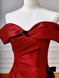 Elegant Ball Gown Off The Shoulder Burgundy Wine Red Long Formal Prom Evening Dresses Dinner Outfits Party Gowns HZ0311
