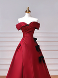Elegant Ball Gown Off The Shoulder Burgundy Wine Red Long Formal Prom Evening Dresses Dinner Outfits Party Gowns HZ0311