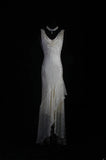 Chic Mermaid Cowl Neck White Lace High Low Chiffon With Beads Long Party Formal Women Prom Dresses HZ0311