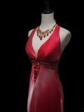 Vintage 1950s Sheath Halter Pink Ombre White With Beads Long Prom Dresses High School Senior Graduation Dance Evening Gown HZ0311