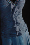 Chic Mermaid V Neck Chiffon With Beads Long Party Formal Women Prom Dresses HZ0311