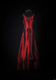 Vintage 80s Formal A Line Spaghetti Strap Burgundy With Beads Sleeveless Long Prom Dresses Party Formal Gowns HZ0311