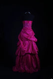 Retro Vintage 1960s Formal Ball Gown Fashion Sweetheart Hot Pink Satin With Beads Sleeveless Long Prom Dresses Party Formal Gowns HZ0311