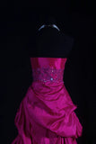 Retro Vintage 1960s Formal Ball Gown Fashion Sweetheart Hot Pink Satin With Beads Sleeveless Long Prom Dresses Party Formal Gowns HZ0311