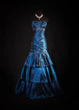 Vintage 50s 1950s Formal Mermaid Strapless Navy Blue With Beads Sleeveless Long Prom Dresses Party Formal Gowns HZ0311