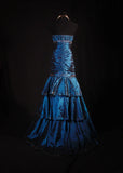 Vintage 50s 1950s Formal Mermaid Strapless Navy Blue With Beads Sleeveless Long Prom Dresses Party Formal Gowns HZ0311