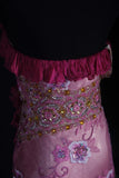 Vintage 50s 1950s Formal Mermaid Halter Hot Pink Pleated With Beads Sleeveless Long Prom Dresses Party Formal Gowns HZ0311