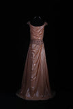 Retro Vintage 1960s Formal A line Square Neck Pink Fashion With Beads Cap Sleeves Long Prom Dresses Party Formal Gowns HZ0311
