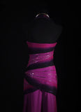Vintage 50s 1950s Formal Mermaid Halter Ombre Purple Chiffon Pleated With Beads Sleeveless Long Prom Dresses Party Formal Gowns HZ0311