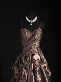 Vintage Ball Gowns Women's Cocktail Party Gowns Spaghetti Strap With Beads Tops Long Graduation Dinner Outfits Prom Dresses HZ0311
