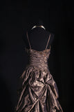 Vintage Ball Gowns Women's Cocktail Party Gowns Spaghetti Strap With Beads Tops Long Graduation Dinner Outfits Prom Dresses HZ0311
