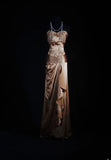 Retro Vintage 1960s Formal Sheath Sweetheart Brown Fashion With Beads Long Prom Dresses Party Formal Gowns HZ0311