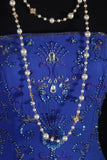 Retro 70s 1960s Formal A Line Strapless Royal Blue With Gem Beads Chiffon Sleeveless Long Prom Dresses Party Formal Gowns HZ0311
