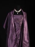 Retro Ball Gowns Women Cocktail Party Gown Strapless With Beads Cape Outfits 90s Purple Long Graduation Dinner Outfits Prom Dresses HZ0311
