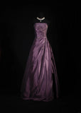 Retro Ball Gowns Women Cocktail Party Gown Strapless With Beads Cape Outfits 90s Purple Long Graduation Dinner Outfits Prom Dresses HZ0311