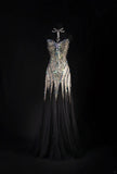 Retro Vintage 1960s Style Formal Mermaid Sweetheart Black Tulle With Beads Long Prom Dresses Party Formal Gowns HZ0311