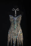 Retro Vintage 1960s Style Formal Mermaid Sweetheart Black Tulle With Beads Long Prom Dresses Party Formal Gowns HZ0311