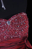 Retro Vintage 1960s Style Formal Mermaid Sweetheart Burgundy Wine Red With Beads Long Prom Dresses Party Formal Gowns HZ0311