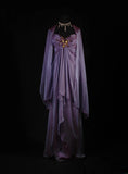 Retro 70s 1960s Formal A Line Halter Purple With Gem Beads Cape Sleeveless Long Prom Dresses Party Formal Gowns HZ0311