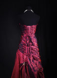 Vintage 50s 1950s Formal Mermaid Sweetheart Burgundy Wine Red Pleated With Beaded Style Impress Long Prom Dresses Party Formal Gowns HZ0311