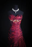 Vintage 50s 1950s Formal Mermaid Sweetheart Burgundy Wine Red Pleated With Beaded Style Impress Long Prom Dresses Party Formal Gowns HZ0311