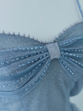 Charming Ball Gown Spaghetti Straps Dusty Blue Tulle Long Prom Dresses Impress 18th Birthday Outfits Prom Gown HZ0311
