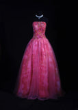 Vintage Ball Gowns Prom Dress Aesthetic Strapless Hot Pink 1950s Style Impress Long Prom Dresses Party Formal Gowns HZ0311