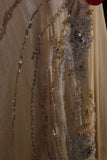 Sparkly Prom Dresses Aesthetic Mermaid Halter Champagne With Beads Inspo Impress Long Party Formal Gown For Senior Teens High Schools HZ0311