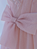 Simple A Line Strapless Pink Tulle Long Formal Prom Dresses Dance Night Outfits Evening Birthday Outfit HZ0311