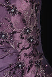 Vintage Ball Gowns Prom Dress Aesthetic Strapless Dusty Purple 1950s Long Prom Dresses Party Semi Formal Gowns HZ0311