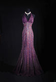 Vintage Prom Dresses Aesthetic Mermaid Halter Purple Semi Formal With Beads Inspo Impress Long Party Formal Gown For Teens High Schools HZ0311