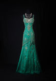 Vintage Prom Dresses Aesthetic Mermaid Sweetheart Green Semi Formal With Beads Inspo Impress Long Party Formal Gown For Teens High Schools HZ0311