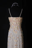 Vintage Prom Dresses Inspiration A Line Spaghetti Straps White Semi Formal 90s Prom Dresses With Beads For Teens High Schools HZ0311