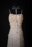Vintage Prom Dresses Inspiration A Line Spaghetti Straps White Semi Formal 90s Prom Dresses With Beads For Teens High Schools HZ0311