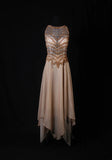 Sparkly Prom Dresses Aesthetic A Line Scoop Neck Champagne Chiffon With Beads Inspo Party Semi Formal Gown For Senior Teens High Schools HZ0311