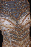 Sparkly Prom Dresses Aesthetic A Line Scoop Neck Champagne Chiffon With Beads Inspo Party Semi Formal Gown For Senior Teens High Schools HZ0311