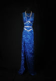 Sparkly Prom Dresses Aesthetic Sheath Royal Blue Sequin With Beads Inspo Impress Long Party Semi Formal Gown For Senior Teens High Schools HZ0311