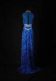 Sparkly Prom Dresses Aesthetic Sheath Royal Blue Sequin With Beads Inspo Impress Long Party Semi Formal Gown For Senior Teens High Schools HZ0311