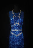 Sparkly Prom Dresses Aesthetic Sheath Royal Blue Sequin With Beads Inspo Impress Long Party Semi Formal Gown For Senior Teens High Schools HZ0311