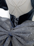 Sexy Mermaid Spaghetti Straps Navy Blue Velvet Prom Dress Fashion Aesthetic For Teens Formal Dresses Party Outfits Prom Gown HZ0311