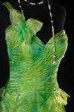 Modest High Low One Shoulder Green Tulle Prom Dress Long Party Gowns Evening Dresses HZ0311