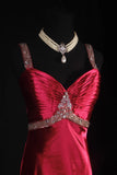 Vintage Prom Dresses Inspiration Mermaid Red Satin Semi Formal 90s Prom Dresses For Teens High Schools HZ0311