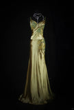 Chic Mermaid Spaghetti Straps Green Satin With Beads Sequins Long Formal Fancy Prom Dresses Dinner Night Outfits Party Gowns For Teens HZ0311