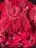 A line Strapless Sleeveless Hot Pink Floral Lace With Tiered Tiered Long Formal Fancy Evening Dresses Dinner Outfits Classy Party Gowns HZ0311