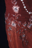 Chic Mermaid Spaghetti Straps Burguny Chiffon With Beads Appliques Long Formal Fancy Prom Dresses Night Outfits Party Gowns For Teens HZ0311