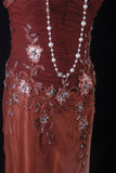 Chic Mermaid Spaghetti Straps Burguny Chiffon With Beads Appliques Long Formal Fancy Prom Dresses Night Outfits Party Gowns For Teens HZ0311